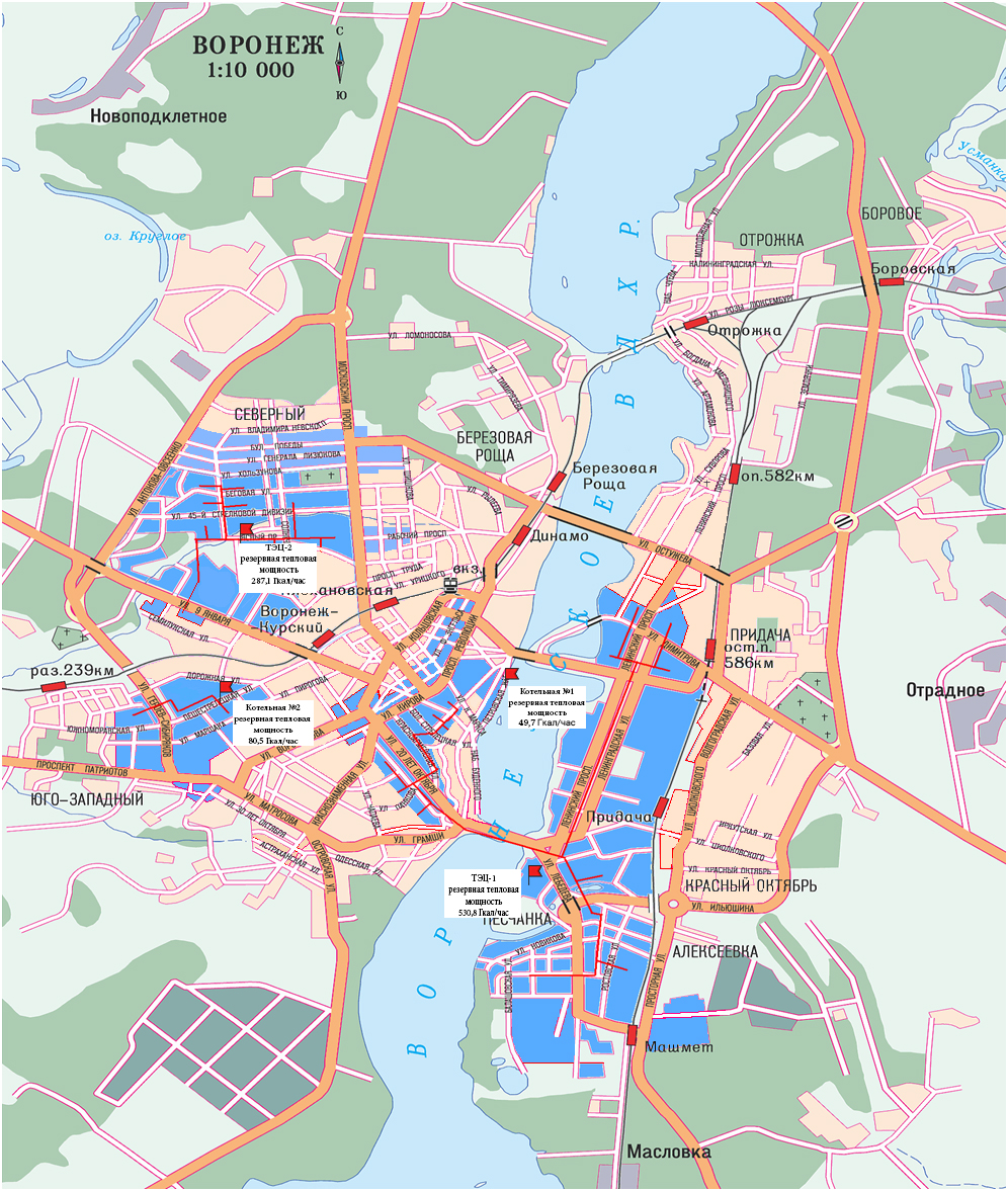 Карта левого берега воронежа с улицами и домами подробно